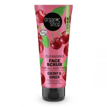 Scrub pentru Ten cu Cirese si Ghimbir Face Scrub Cherry & Ginger Organic Shop, 75ml