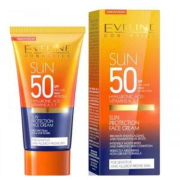 Crema de fata cu protectie solara SPF50 Eveline, 50ml