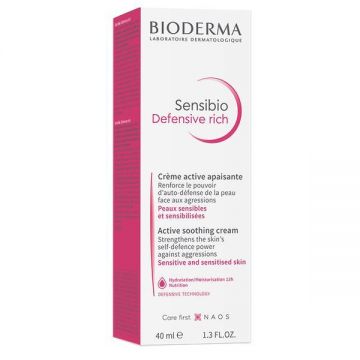 Crema calmanta Sensibio Defensive Rich, Bioderma, 40 ml
