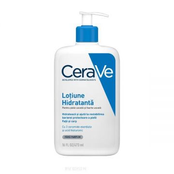 Lotiune hidratanta pentru fata si corp pentru piele uscata si foarte uscata, CeraVe, 473 ml