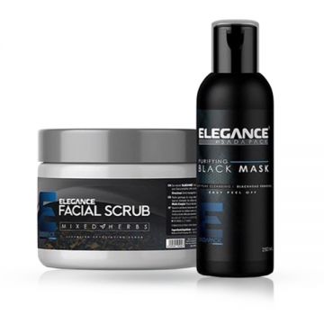 ELEGANCE - Set combo - Scrub Facial - 500 ml + Masca Neagra - 250 ml