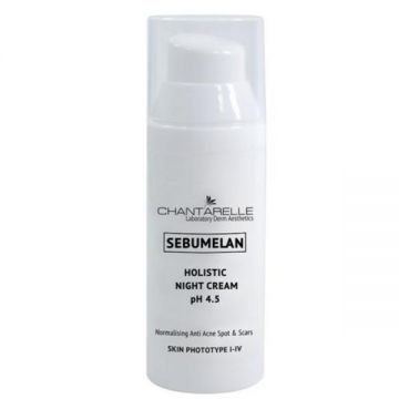 Crema de noapte pentru normalizarea si iluminarea pielii Chantarelle Sebumelan Holistic Night Cream pH 4.5, 50 ml