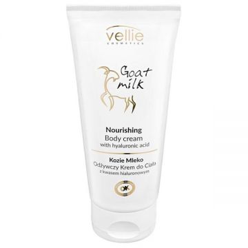 Crema Hidratanta de Corp cu Extract din Lapte de Capra si Acid Hialuronic - Vellie Cosmetics Goat Milk Nourishing Body Cream, 200 ml