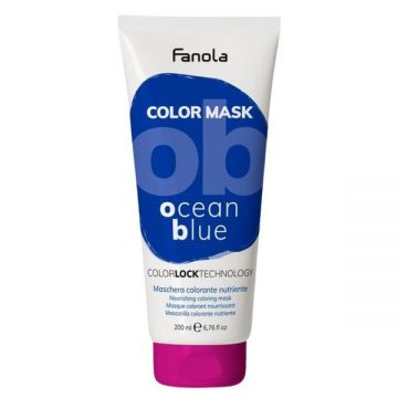 Masca Coloranta Fanola - Color Mask Ocean Blue, 200 ml