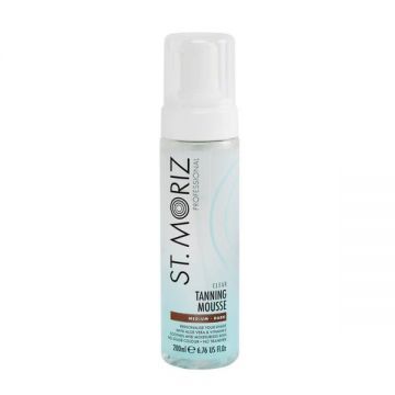 Spuma Profesionala Autobronzanta Transparenta - St.Moriz Professional Clear Tanning Mousse Medium Dark, 200 ml