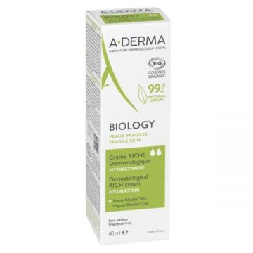 Crema hidratanta Riche Biology, A-Derma, 40 ml