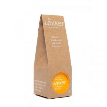 Crema deodorant natural vegan Lekker Mandarine si lamaie (zero plastic), 30g