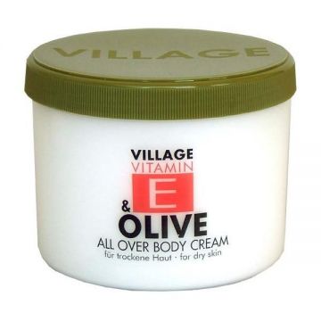 Crema de corp cu Vitamina E si Masline, Village Cosmetics, 500 ml