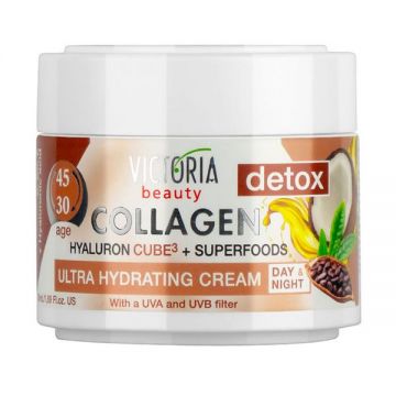 Crema de Zi si de Noapte Hidratanta Collagen 30-45 ani Victoria Beauty Camco, 50ml