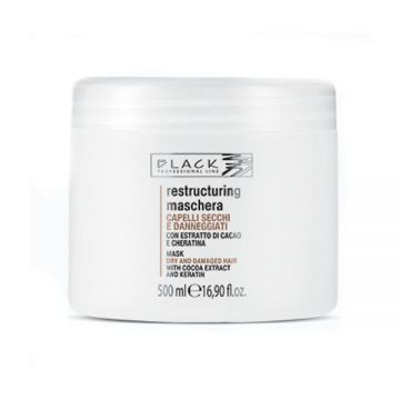 Masca pentru Par Uscat si Deteriorat - Black Professional Line Restructuring Mask For Dry and Damaged Hair, 500ml