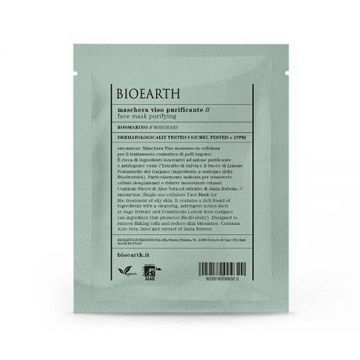 Masca pentru Ten Purificatoare cu Rozmarin -Tip Servetel - Bioearth, 1 buc