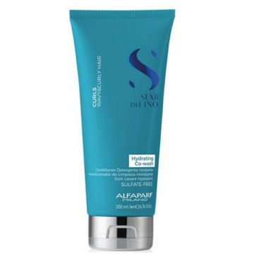 Balsam de Curatare pentru Par Cret sau Ondulat - Semi di Lino Curls Hydrating Co-Wash Alfaparf Milano, 200 ml