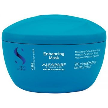 Masca pentru Par Cret sau Ondulat - Semi di Lino Enchancing Mask Curls Wavy& Curly Hair Alfaparf Milano, 200 ml