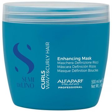 Masca pentru Par Cret sau Ondulat - Alfaparf Milano Semi di Lino Enchancing Mask Curls Wavy & Curly Hair, 500 ml