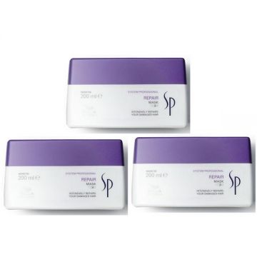 Pachet 3 x Masca Reparatoare pentru Par Degradat - Wella SP Repair Mask 200 ml