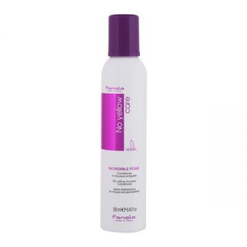 Balsam Spuma Impotriva Nuantelor de Galben - Fanola Care No Yellow Mousse Conditioner Incredible Foam, 250 ml