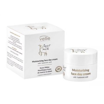 Crema de fata Hidratanta Vellie Goat Milk pentru zi cu Acid Hialuronic, 50ml