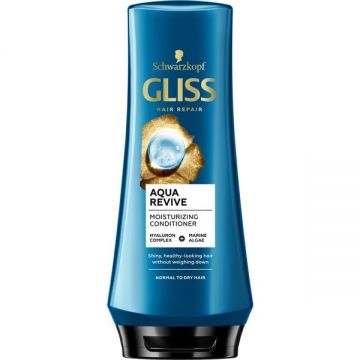 Balsam Hidratant cu Alge Marine si Complex de Hyaluron pentru Par Normal si Uscat - Schwarzkopf Gliss Aqua Revive Moisturizing Conditioner Hyaluron Complex + Marine Algae Normal to Dry Hair, 200 ml