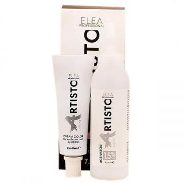 Vopsea crema pentru sprancene si gene Elea Professional Artisto Color, 1.0 Negru clasic, 65ml