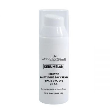 Crema de zi Chantarelle Sebumelan Holistic Mattifying Day Cream SPF25 UVAUVB pH 4.5 CD1473, 50ml