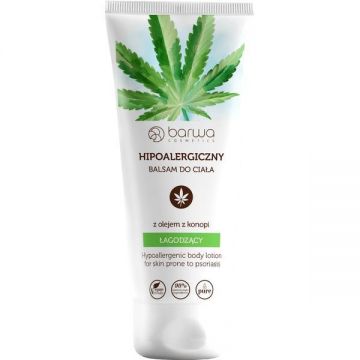 Lotiune corp hipoalergenica cu ulei de canepa, piele cu tendinta la psoriazis, Barwa Cosmetics, 200 ml