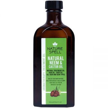 Ulei Natural de Neem & Ricin Nature Spell Neem & Castor Oil for Hair & Skin, 150ml