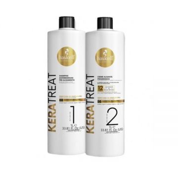 Kit Indreptare Progresiva a parului Keratreat (Sampon Si Crema Indreptare), Haskell, 1L+1L