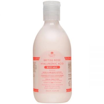 Lapte de Corp Hidratant cu Acid Hialuronic - Nature Spell Body Milk, 276 ml