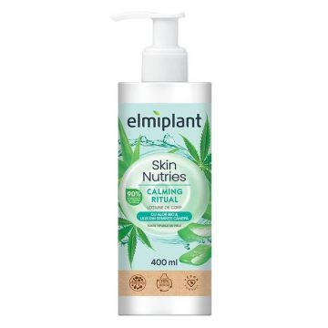 Lotiune de Corp cu Aloe Bio si Ulei din Seminte de Canepa - Elmiplant Skin Nutries Calming Ritual, 400 ml