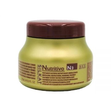 Masca Nutritiva pentru Par Degradat - Bes Silkat Nutritivo N3 Mineralizing, Restructuring, Nourishing Treatment, 250 ml