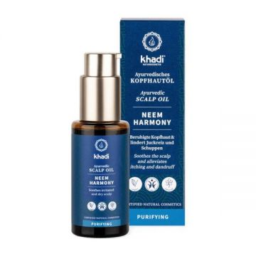 Ulei Ayurvedic cu Neem pentru Scalp - Khadi Scalp Oil Neem Harmony, 50 ml