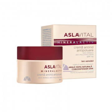 Crema Antirid Antipoluare Aslavital cu SPF10, 50 ml