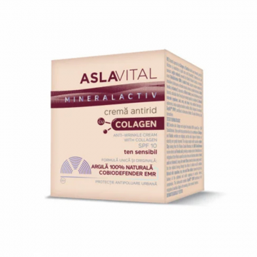 Crema Antirid Aslavital Mineralactiv cu Colagen SPF10