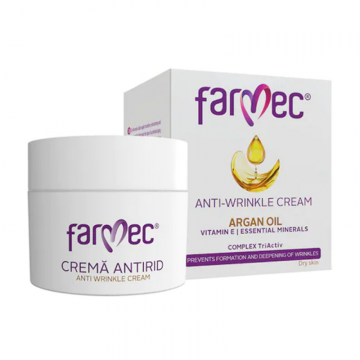 Crema Antirid Farmec cu Ulei de Argan, pentru Ten Uscat, 50 ml