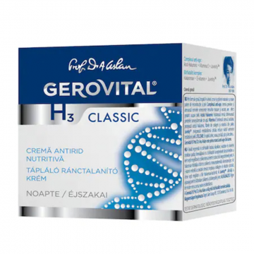 Crema Gerovital H3 Classic Antirid Nutritiva de Noapte, 50 ml