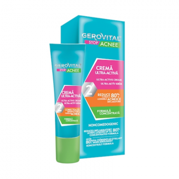 Crema Ultra-Activa Gerovital Stop Acnee, 15 ml