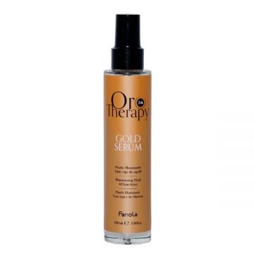 Fluid Iluminator pentru Toate Tipurile de Par - Fanola Oro Therapy Gold Serum Illuminating Fluid All hair Types, 100 ml