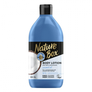 Lapte de Corp NATURE BOX Coconut Oil, 385 ml, Ulei Presat la Rece din Cocos