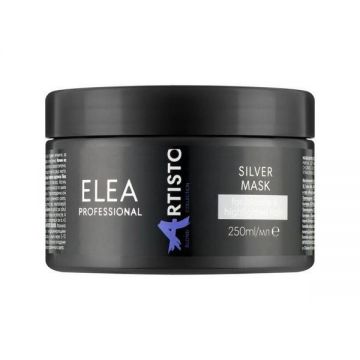 Masca pentru neutralizarea nuantelor de galben de pe par blond Silver Elea Professional Artisto, 250 ml