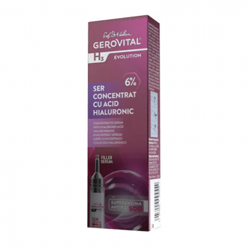 Ser Gerovital H3 Evolution cu Acid Hialuronic Concentratie 6%, 10 ml