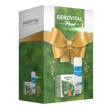 Set Cadou Gerovital Plant: Crema Antirid Nutritiva Microbiom Protect, 50 ml + Antiperspirant Deodorant Fresh, 150 ml