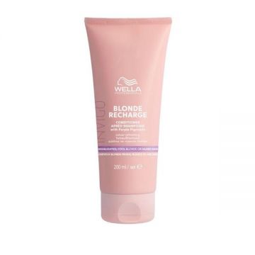 Balsam cu Pigment Violet pentru Neutralizarea Tonurilor de Galben - Wella Professionals Invigo Blonde Recharge, varianta 2023, 200 ml