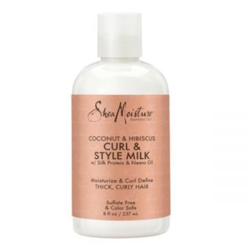 Lapte de styling pentru bucle cu hibiscus si nuca de cocos, Shea Moisture, 237ml