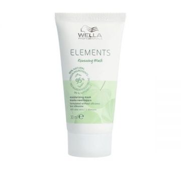 Masca de Par Vegana pentru Toate Tipurile de Par - Wella Professionals Elements Renewing Mini Mask, varianta 2023, 30 ml