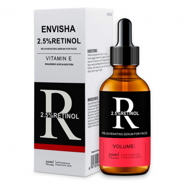 Ser facial 2.5% Retinol, Vitamina E, Acid Hialuronic, 2022, Envisha, 30ml