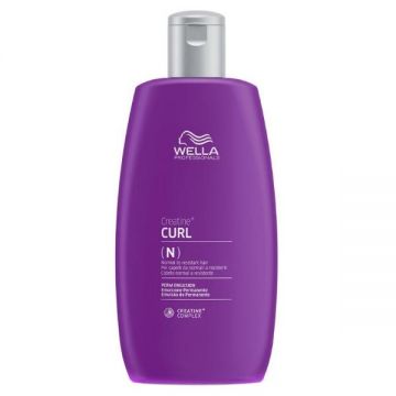 Emulsie de Permanent pentru Par Normal/Rezistent - Wella Professionals Creatine+ Curl (N) Perm Emulsion for Normal to Resistant Hair, 250ml