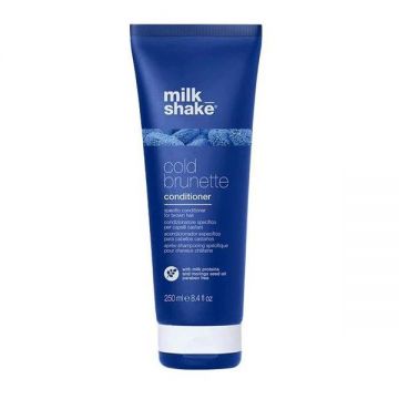 Balsam pentru Neutralizarea Tonurilor de Rosu sau Portocaliu pentru Par Brunet/ Saten - Milk Shake Cold Brunette Conditioner, 250 ml