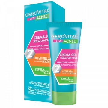 Crema-gel sebum control 2 Gerovital Stop Acnee (Concentratie: Crema, Gramaj: 50 ml)