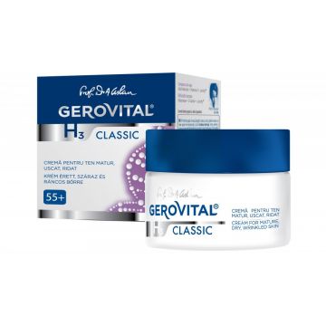 Crema pentru ten matur, uscat, ridat Gerovital H3 Classic 55+ (Concentratie: Crema pentru fata, Gramaj: 50 ml)