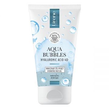 Gel pentru curatare faciala cu acid hialuronic Lirene Aqua Bubbles, 150 ml